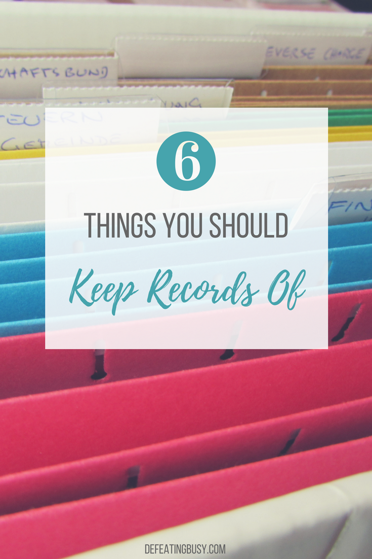 6 things to keep records of