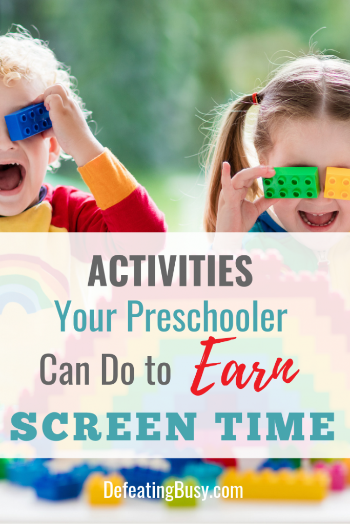 Activities Your Preschooler Can Do to Earn Screen Time