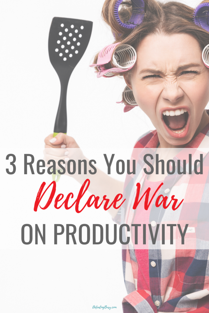 I had a medical scare a couple of months ago that made declare war on productivity. Here are 3 reasons I think you should too.  #productivity #timemanagement #intentionalliving